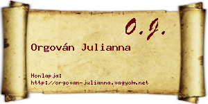 Orgován Julianna névjegykártya