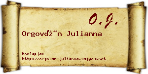 Orgován Julianna névjegykártya